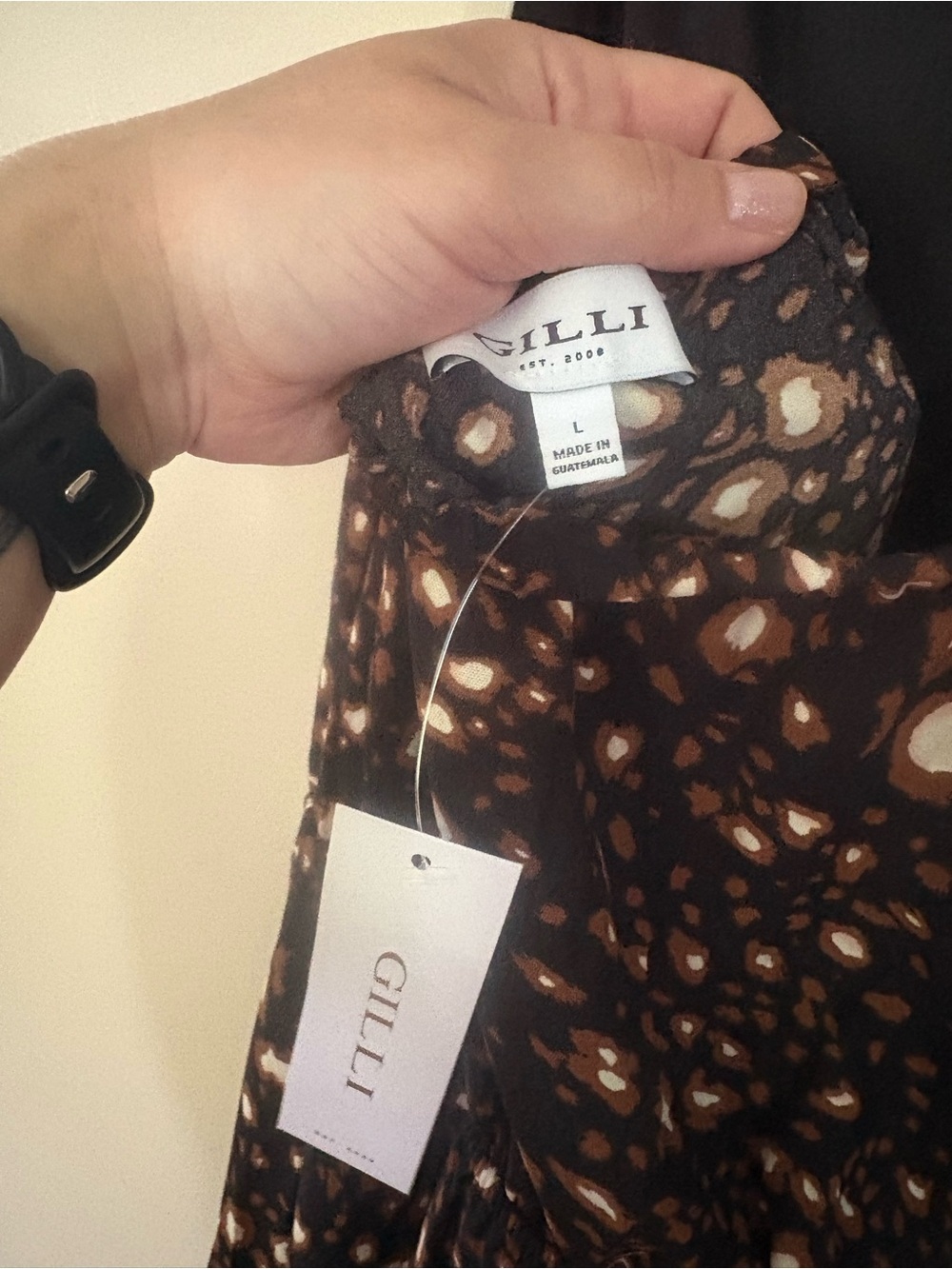 Gilli Black Brown Halter Romper Pants Jumpsuit Women's Size Large Stitch Fix - Picture 6 of 12
